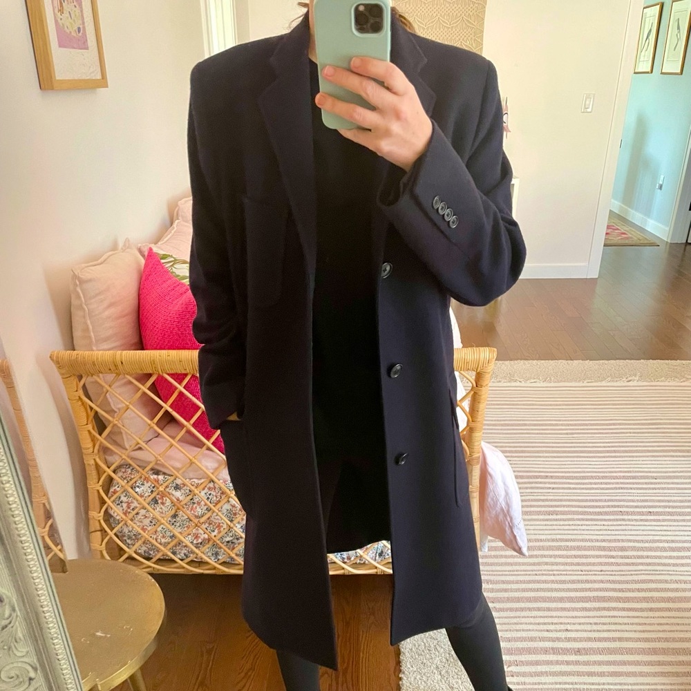 Club Monaco Slim Tailored Coat, navy, size 38 (fits like a US 2)